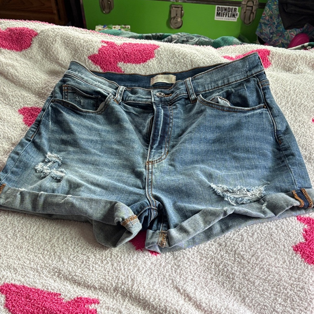 Altar'd State Distressed Blue Jean Shorts
